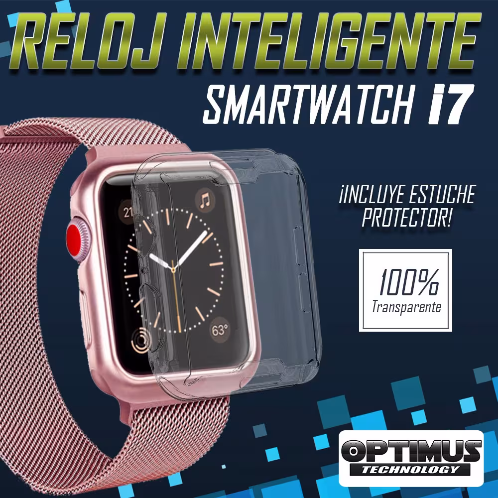 Reloj Inteligente Smartwatch I7 Negro Incluye Pulso y Estuche protector - GPS | OPTIMUS TECHNOLOGY™ | SWI7 |