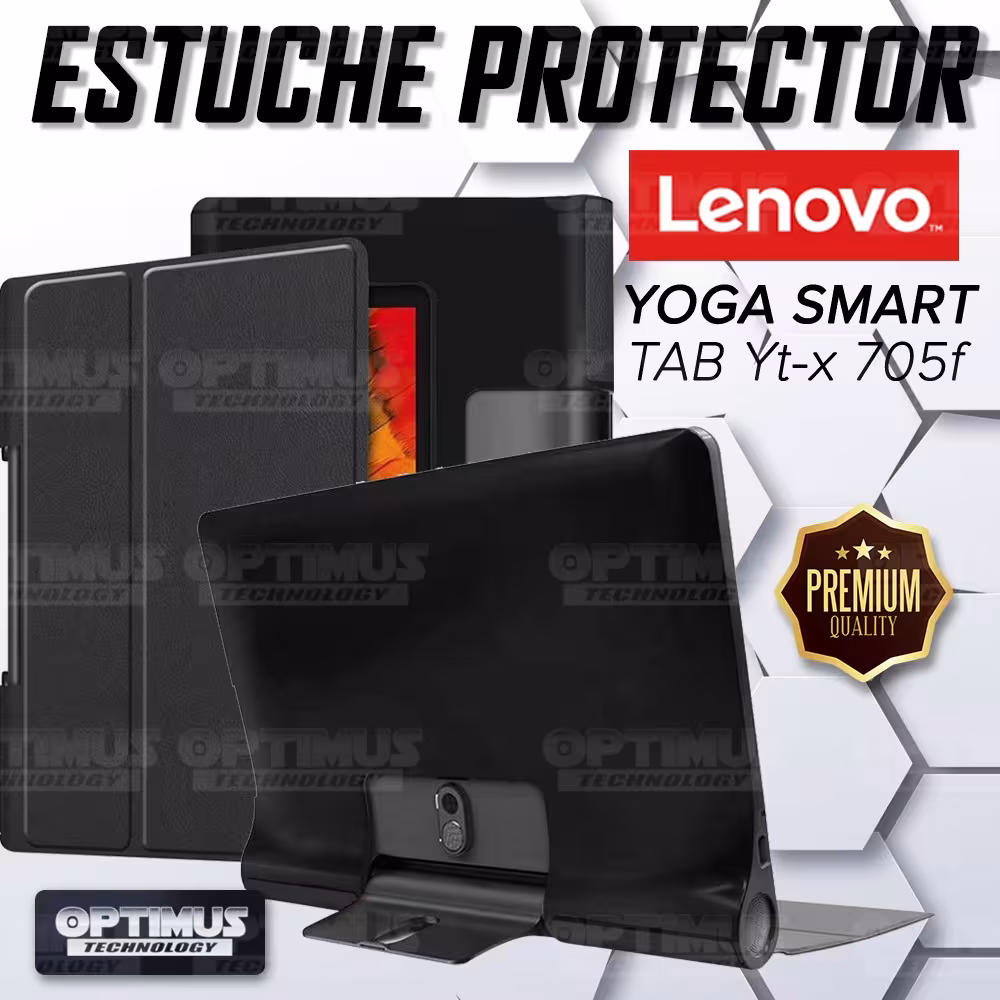 Kit Vidrio Templado y Estuche Case Acrílico y Sintético Lenovo Yoga Smart Tab Yt-x 705f OPTIMUS TECHNOLOGY™ - 11