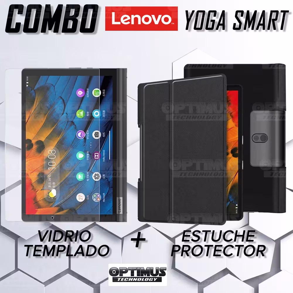 Kit Vidrio Templado y Estuche Case Acrílico y Sintético Lenovo Yoga Smart Tab Yt-x 705f OPTIMUS TECHNOLOGY™ - 6