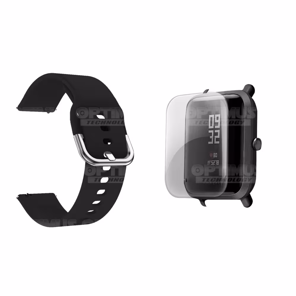 Kit Correa Manilla Banda Y Buff Screen Para Reloj Xiaomi Amazfit Bip | OPTIMUS TECHNOLOGY™ | CRR-BFF-XMI-AFB |