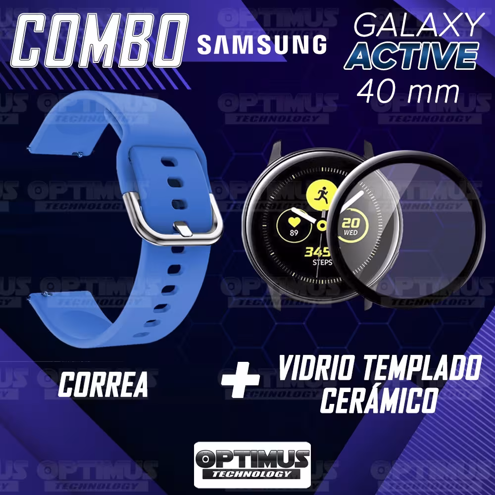 Kit Pulso Correa Y Vidrio Templado Nanoglass Protector Para Reloj Samsung Galaxy Active 40mm OPTIMUS TECHNOLOGY™ - 27