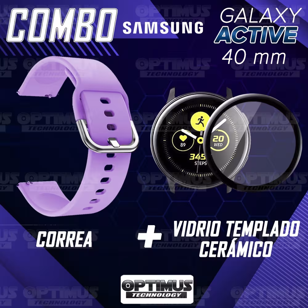 Kit Pulso Correa Y Vidrio Templado Nanoglass Protector Para Reloj Samsung Galaxy Active 40mm OPTIMUS TECHNOLOGY™ - 31