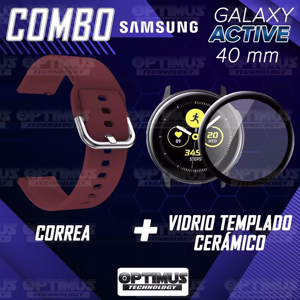 Kit Pulso Correa Y Vidrio Templado Nanoglass Protector Para Reloj Samsung Galaxy Active 40mm OPTIMUS TECHNOLOGY™ - 35