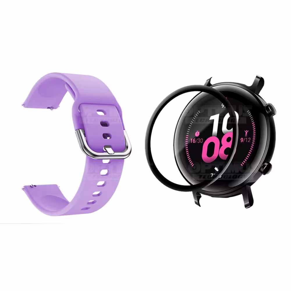 Kit Pulso Banda Y Vidrio Templado Cerámico Protector Para Reloj Huawei Gt2 42mm | OPTIMUS TECHNOLOGY™ | CRR-VTP-HW-GT2-42 |