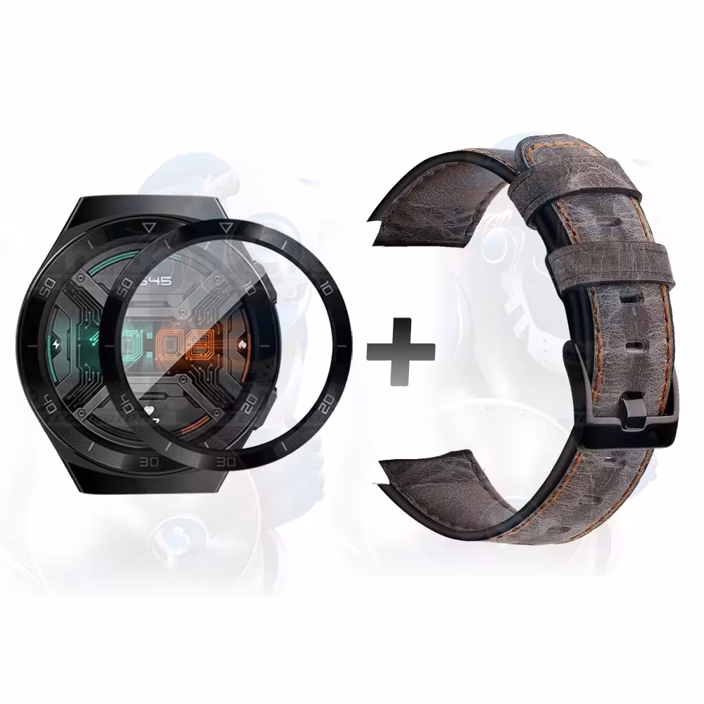 Vidrio Templado Cerámico Y Correa de cuero Smartwatch Reloj Inteligente Huawei Gt2E | OPTIMUS TECHNOLOGY™ | CRRC-VTP-HW-GT2E |