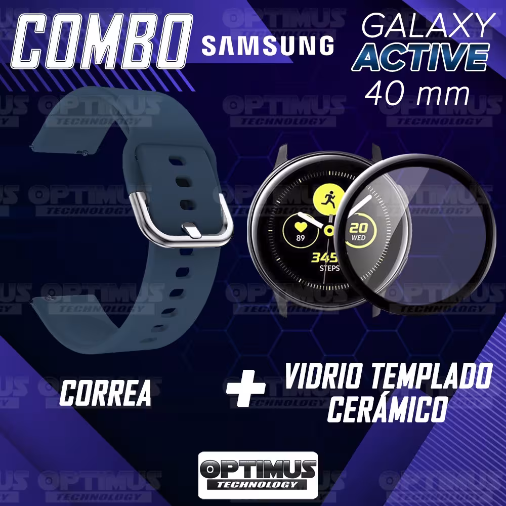 Kit Pulso Correa Y Vidrio Templado Nanoglass Protector Para Reloj Samsung Galaxy Active 40mm OPTIMUS TECHNOLOGY™ - 9