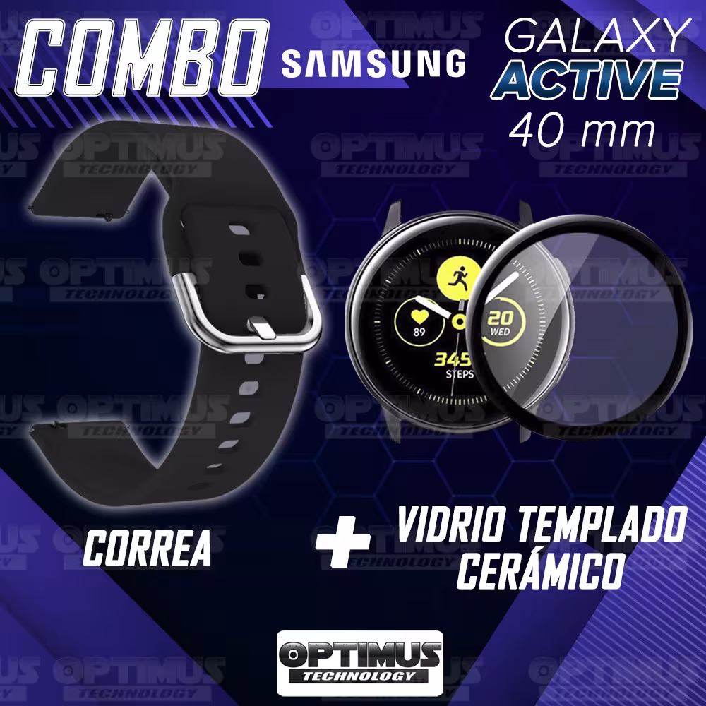 Kit Pulso Correa Y Vidrio Templado Nanoglass Protector Para Reloj Samsung Galaxy Active 40mm OPTIMUS TECHNOLOGY™ - 18