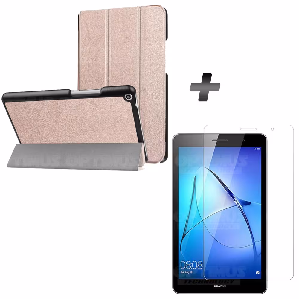Kit Vidrio Templado y Estuche Case Acrílico y Sintético Tablet Huawei T3 8 KOB-W09 | OPTIMUS TECHNOLOGY™ | KT-VTP-EST-HW-T3-8 |