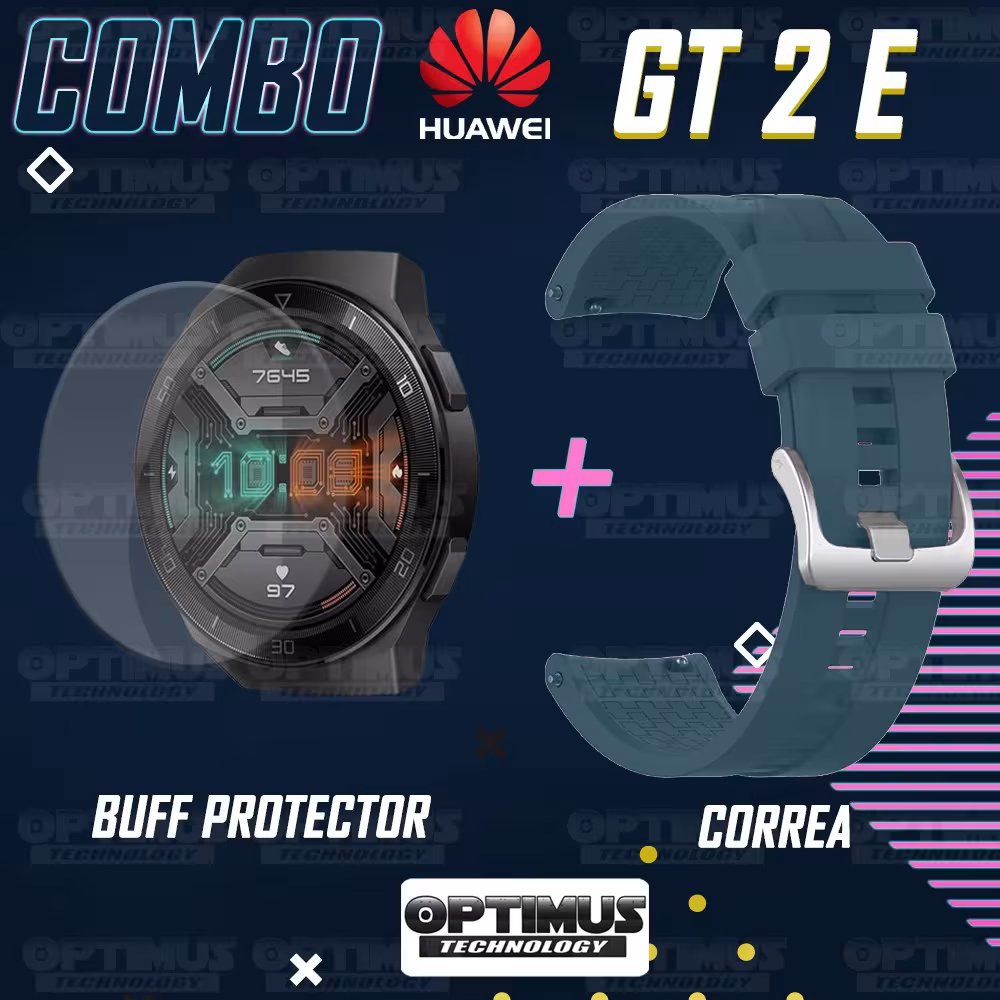 Buff Film Screen Protector Y Correa Smartwatch Reloj Inteligente Huawei Gt2E | OPTIMUS TECHNOLOGY™ | CRR-BFF-HW-GT2E |