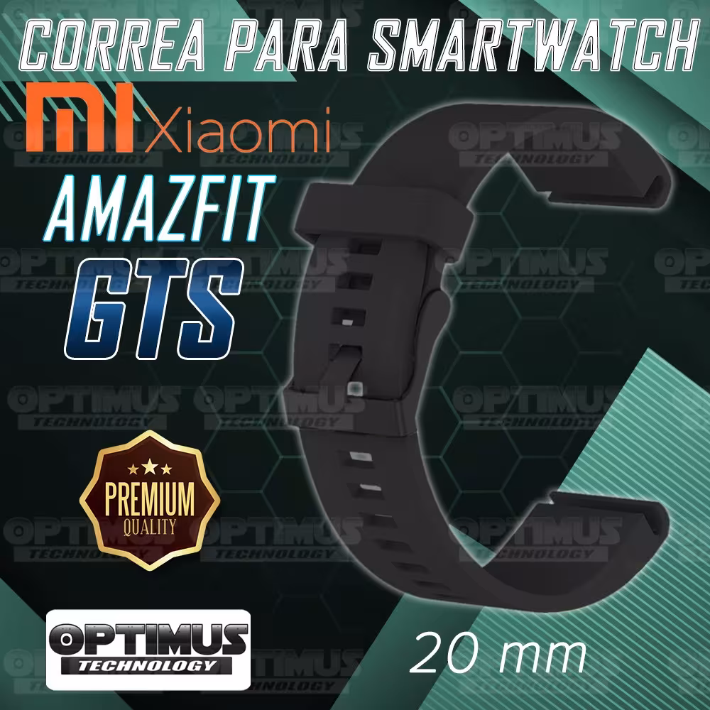 Kit Manilla Banda Y Buff Film Screen Para Reloj Smartwatch Xiaomi Amazfit GTS | OPTIMUS TECHNOLOGY™ | CRR-BFF-HP-XMI-AF-GTS |