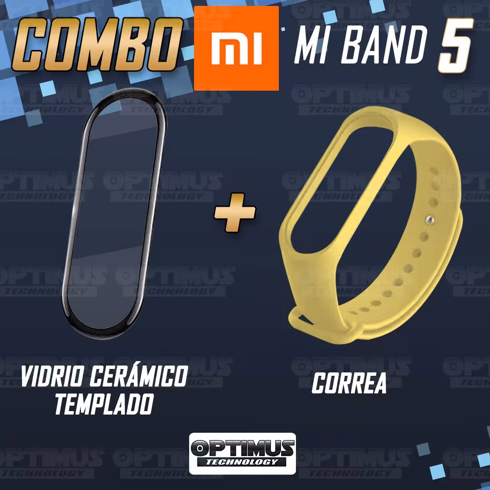 Kit Correa Pulso y Vidrio Templado Cerámico Protector de Reloj inteligente Xiaomi Mi band 5 OPTIMUS TECHNOLOGY™ - 2