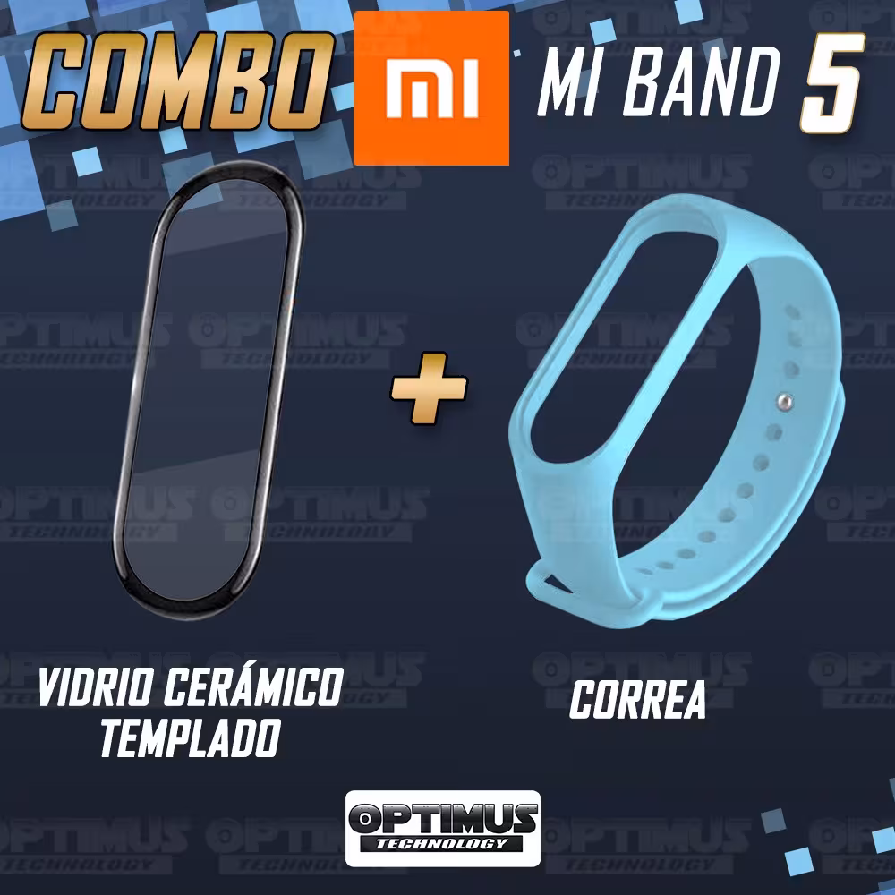 Kit Correa Pulso y Vidrio Templado Cerámico Protector de Reloj inteligente Xiaomi Mi band 5 OPTIMUS TECHNOLOGY™ - 6