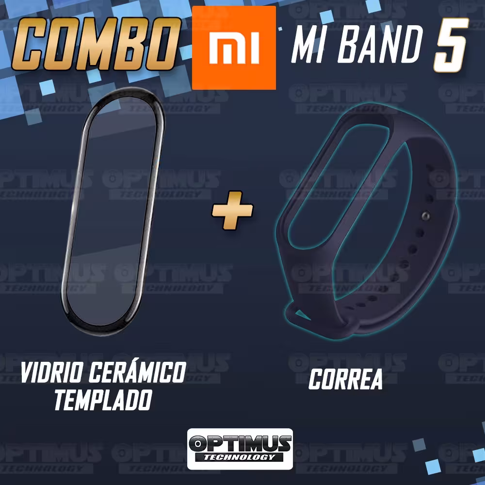 Kit Correa Pulso y Vidrio Templado Cerámico Protector de Reloj inteligente Xiaomi Mi band 5 OPTIMUS TECHNOLOGY™ - 10