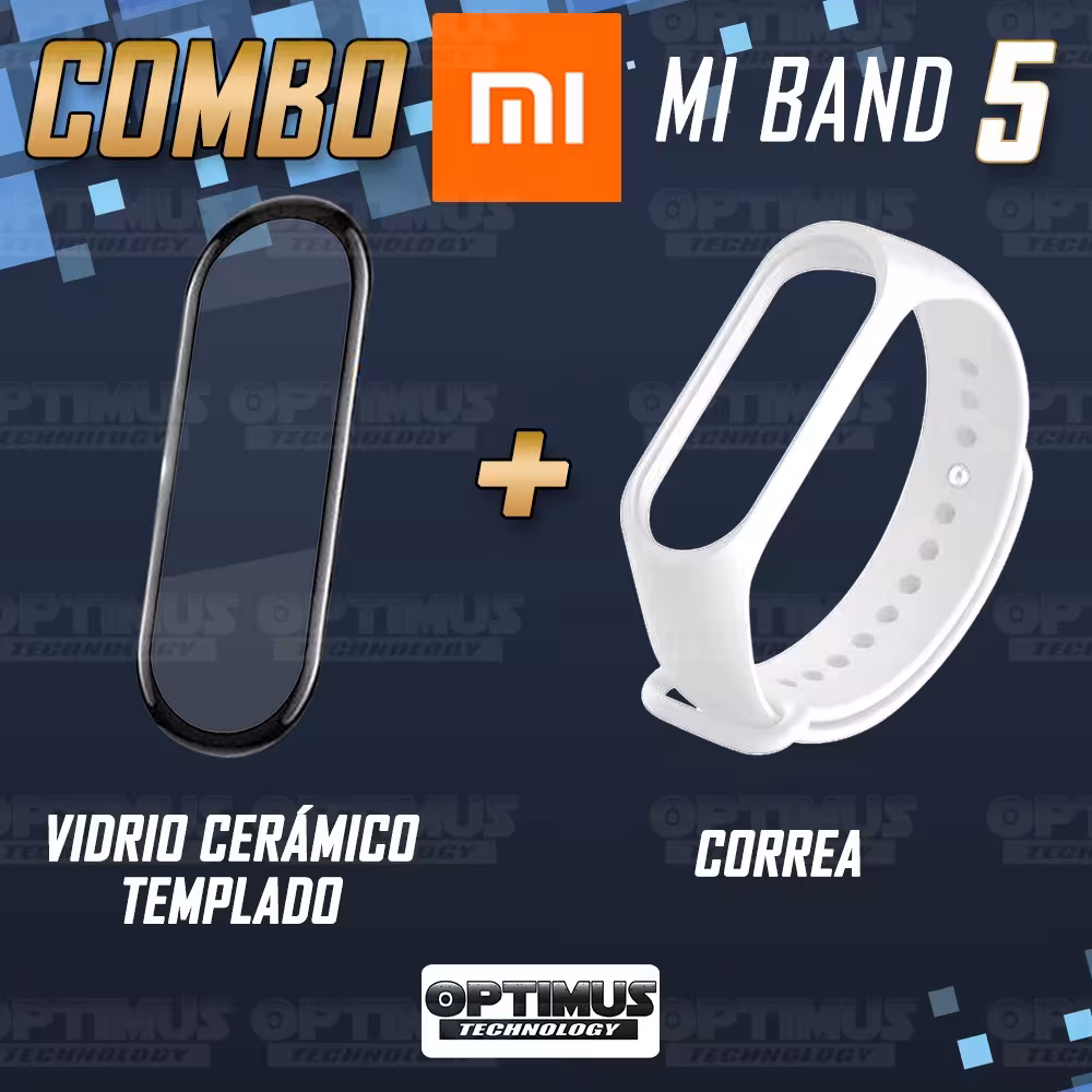 Kit Correa Pulso y Vidrio Templado Cerámico Protector de Reloj inteligente Xiaomi Mi band 5 OPTIMUS TECHNOLOGY™ - 14