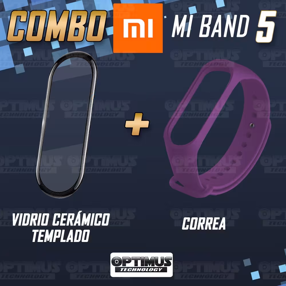 Kit Correa Pulso y Vidrio Templado Cerámico Protector de Reloj inteligente Xiaomi Mi band 5 OPTIMUS TECHNOLOGY™ - 18