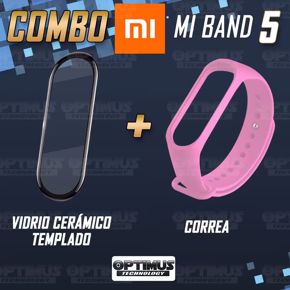 Kit Correa Pulso y Vidrio Templado Cerámico Protector de Reloj inteligente Xiaomi Mi band 5 OPTIMUS TECHNOLOGY™ - 26