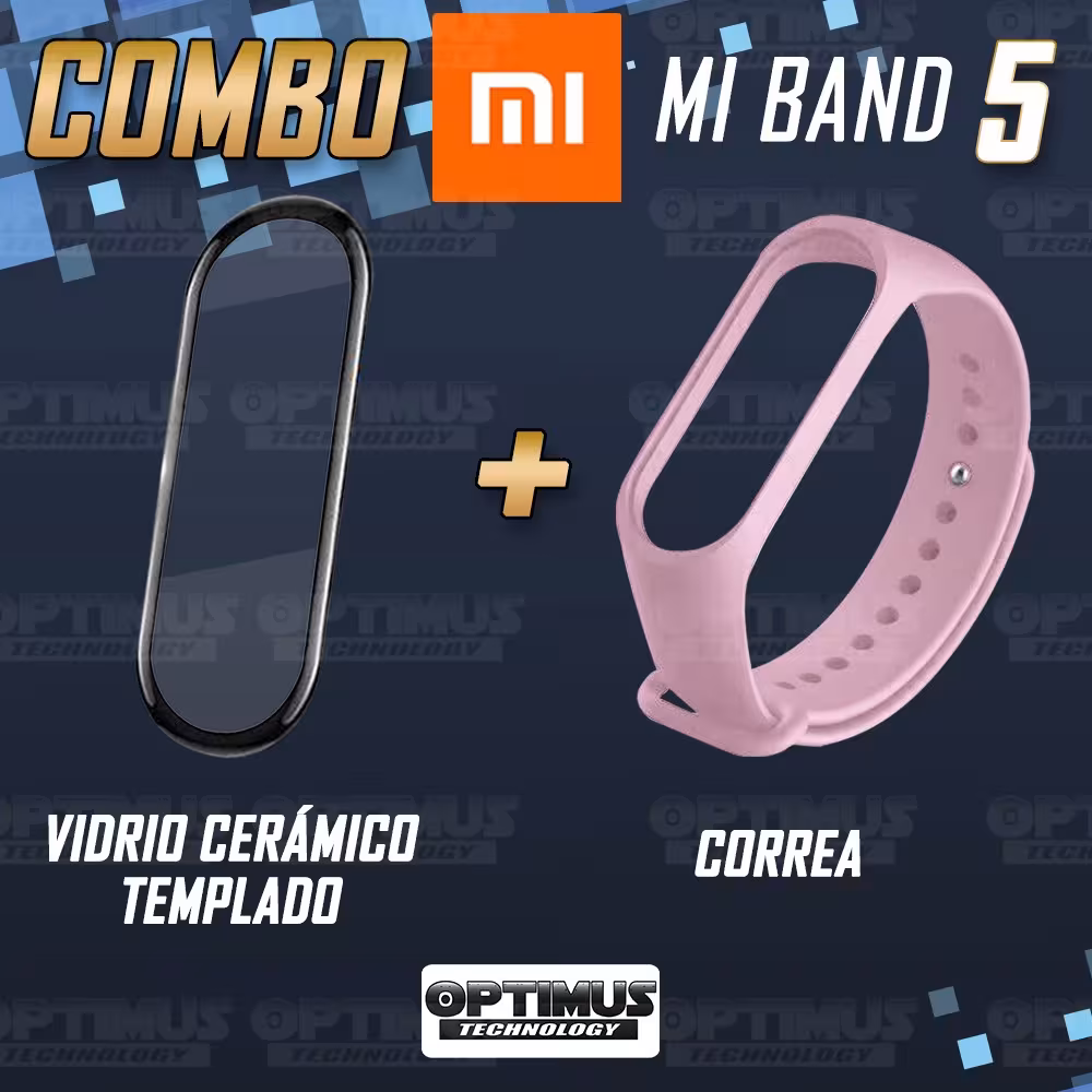Kit Correa Pulso y Vidrio Templado Cerámico Protector de Reloj inteligente Xiaomi Mi band 5 OPTIMUS TECHNOLOGY™ - 30