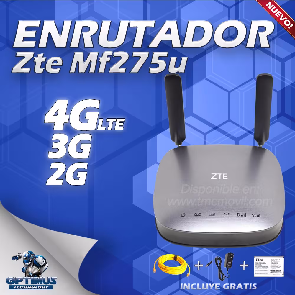 KIT Antena Amplificadora De Señal Road MiniPRO 60 Db Con Enrutador Modem ZTE MF275u | ZTE COLOMBIA | KT-RMP60-MF275U |