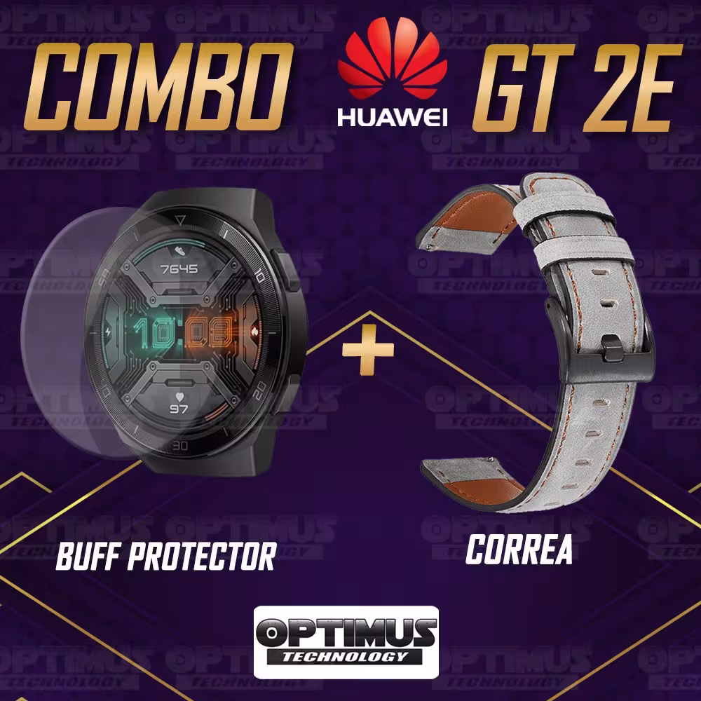 Buff Film Screen Protector Y Correa de cuero Smartwatch Reloj Inteligente Huawei Gt2E | OPTIMUS TECHNOLOGY™ | CRRC-BFF-HW-GT2E |