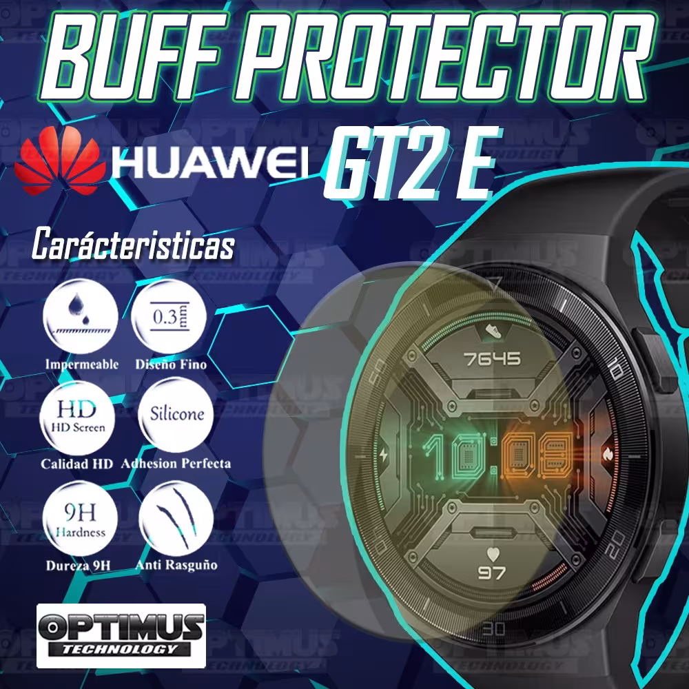 Buff Screen pelicula Protector para reloj Smartwatch Huawei GT2E | OPTIMUS TECHNOLOGY™ | BFF-HW-GT2E |