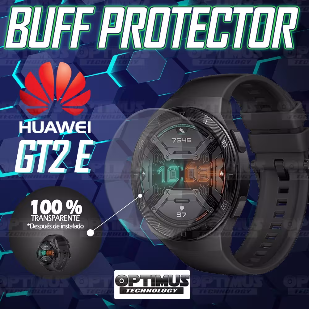 Kit 2 Unidades Buff Screen pelicula Protector para reloj Smartwatch Huawei GT 2E | OPTIMUS TECHNOLOGY™ | 2BFF-HW-GT2E |