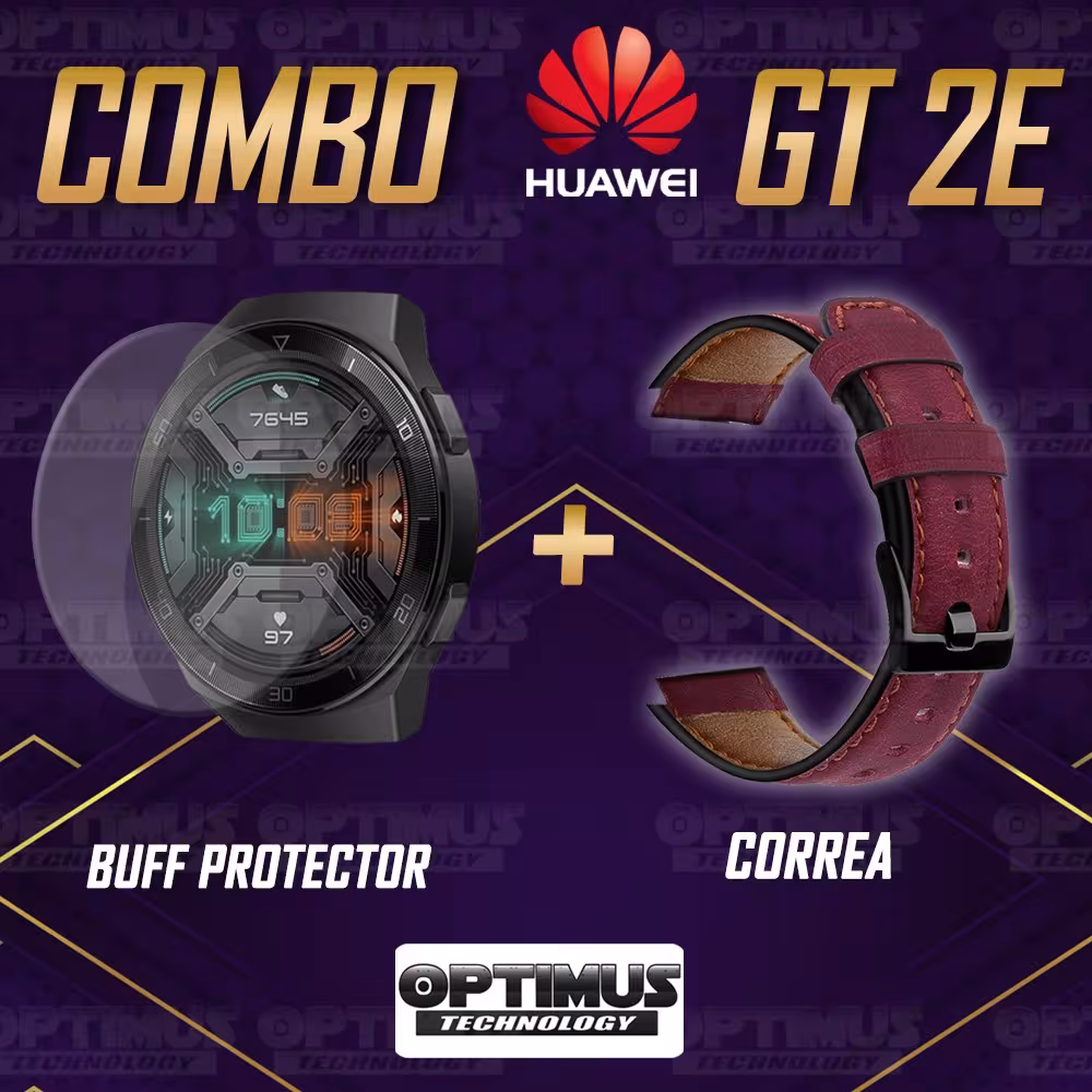 Buff Film Screen Protector Y Correa de cuero Smartwatch Reloj Inteligente Huawei Gt2E | OPTIMUS TECHNOLOGY™ | CRRC-BFF-HW-GT2E |