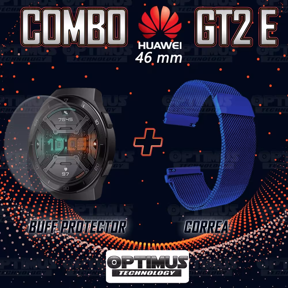 Buff Film Screen Protector Y Correa Magnética Acero Inoxidable Smartwatch Reloj Inteligente Huawei Gt2E OPTIMUS TECHNOLOGY™ - 4