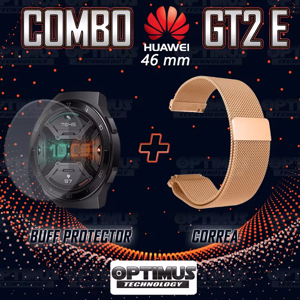 Buff Film Screen Protector Y Correa Magnética Acero Inoxidable Smartwatch Reloj Inteligente Huawei Gt2E OPTIMUS TECHNOLOGY™ - 6