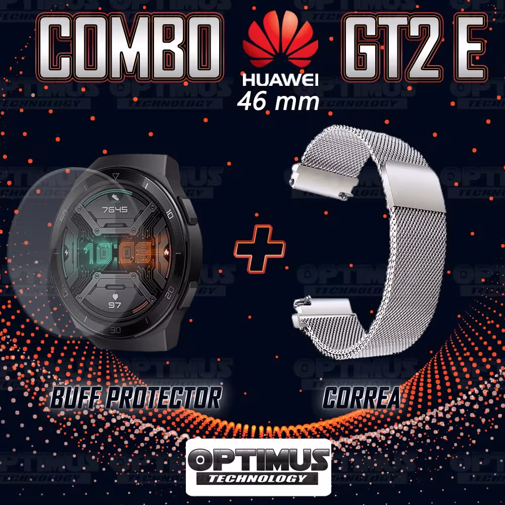 Buff Film Screen Protector Y Correa Magnética Acero Inoxidable Smartwatch Reloj Inteligente Huawei Gt2E OPTIMUS TECHNOLOGY™ - 10