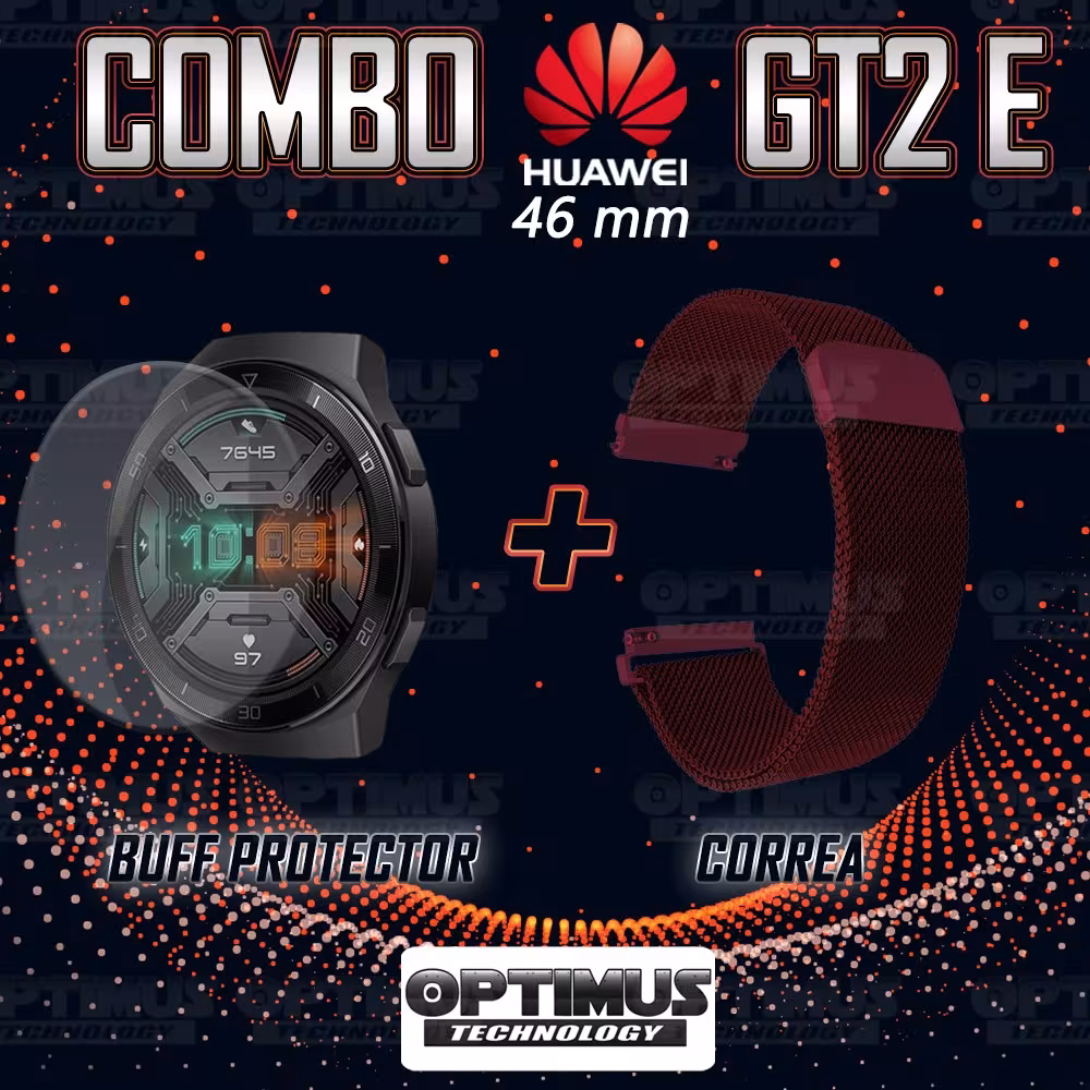 Buff Film Screen Protector Y Correa Magnética Acero Inoxidable Smartwatch Reloj Inteligente Huawei Gt2E OPTIMUS TECHNOLOGY™ - 12