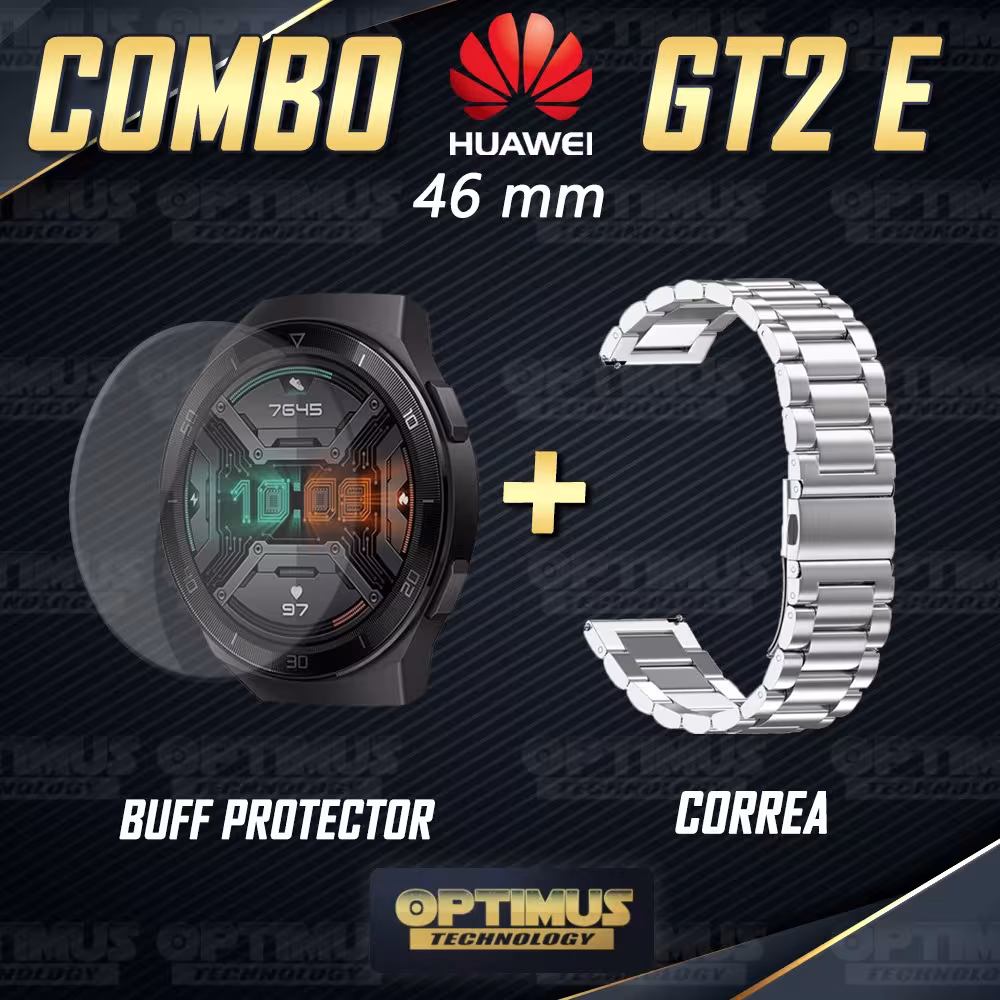 Buff Film Screen Protector Y Correa de Metal Inoxidable Smartwatch Reloj Inteligente Huawei Gt2E OPTIMUS TECHNOLOGY™ - 6