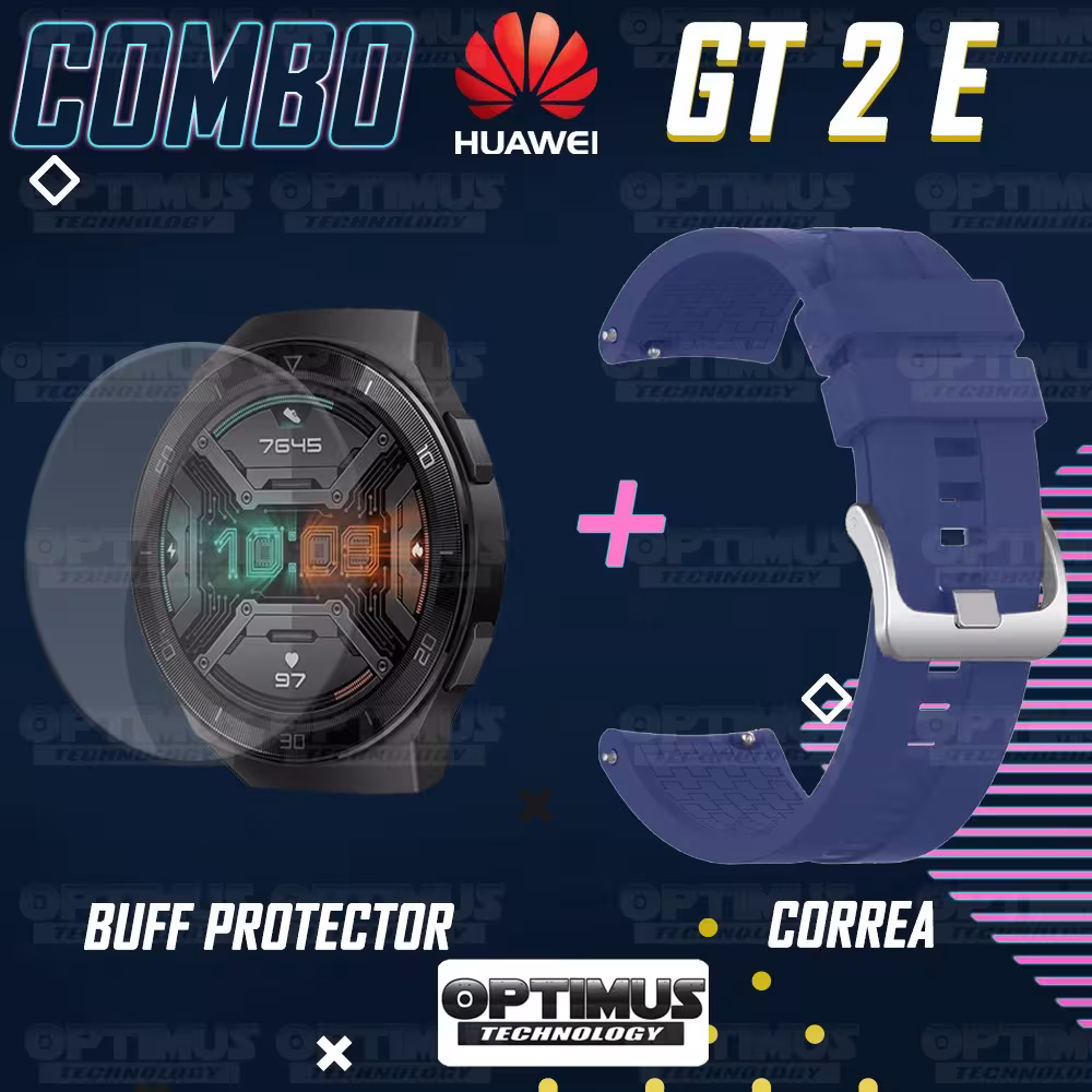 Buff Film Screen Protector Y Correa Smartwatch Reloj Inteligente Huawei Gt2E | OPTIMUS TECHNOLOGY™ | CRR-BFF-HW-GT2E |