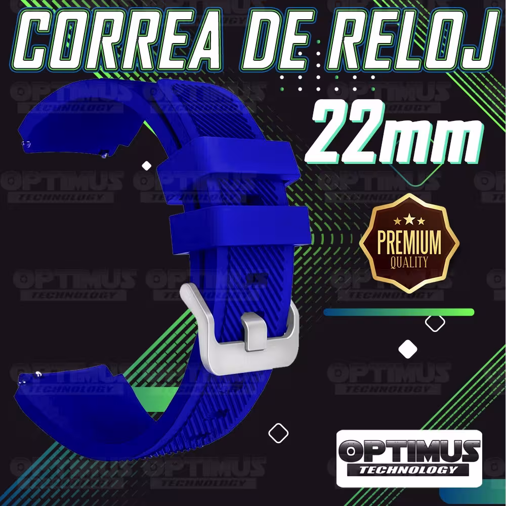 Correa Pulso Banda de Goma Rayada 22mm (milímetros) para reloj o Smartwatch Casio Xiaomi fossil Huawei Samsung OPTIMUS TECHNOLOG