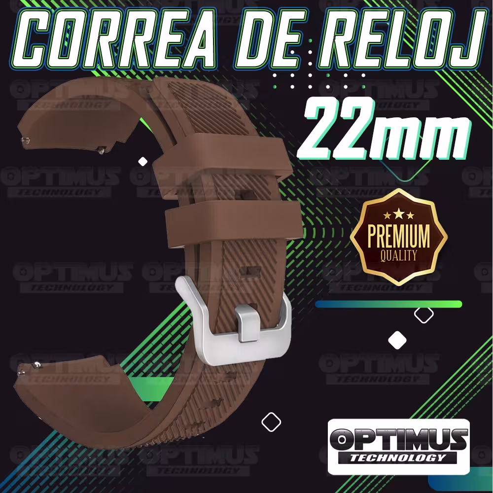 Correa Pulso Banda de Goma Rayada 22mm (milímetros) para reloj o Smartwatch Casio Xiaomi fossil Huawei Samsung OPTIMUS TECHNOLOG