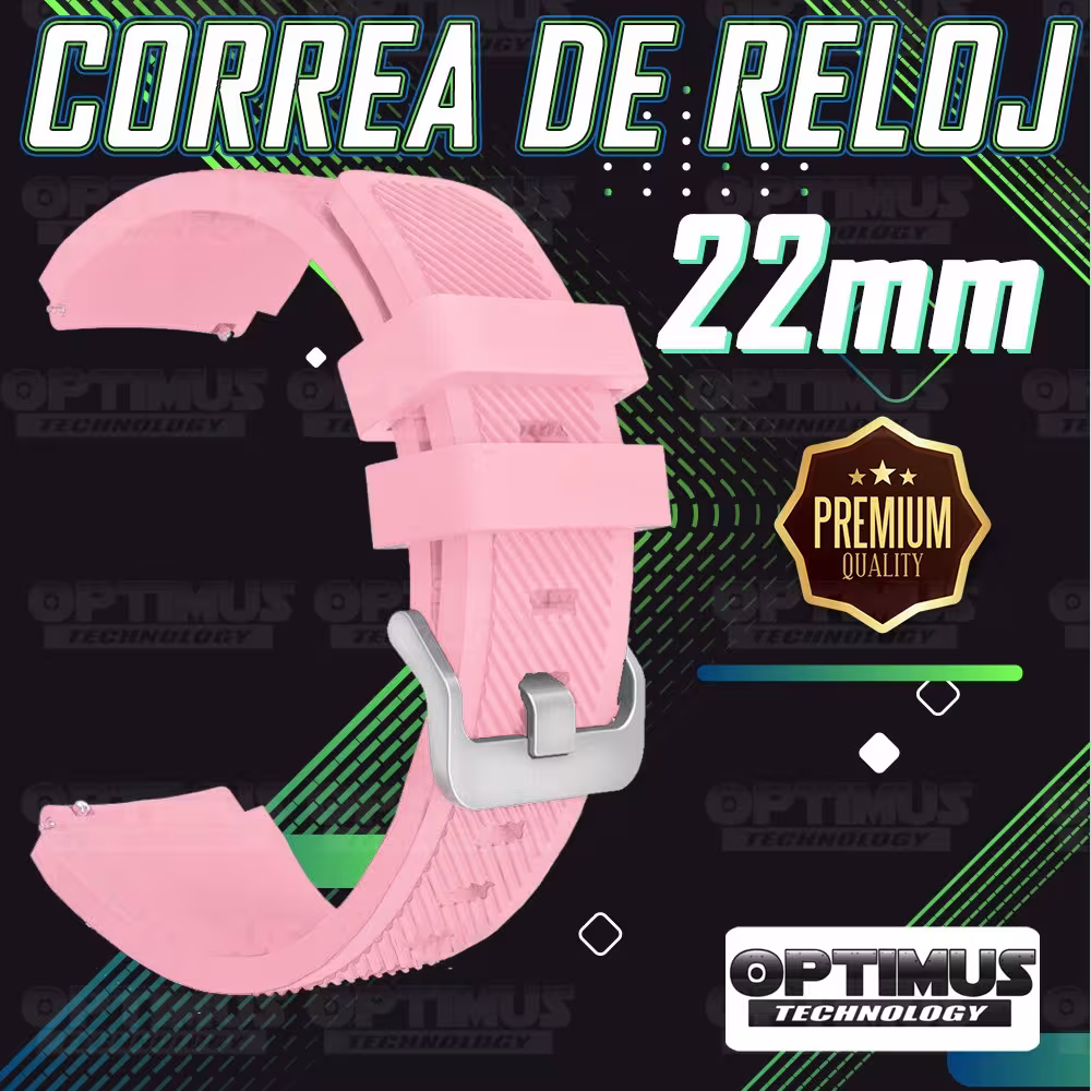Correa Pulso Banda de Goma Rayada 22mm (milímetros) para reloj o Smartwatch Casio Xiaomi fossil Huawei Samsung OPTIMUS TECHNOLOG