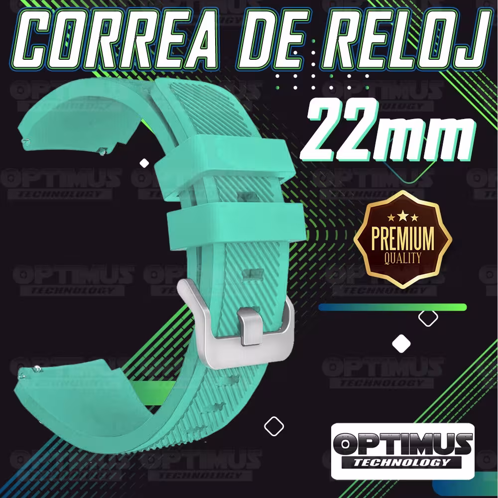 Correa Pulso Banda de Goma Rayada 22mm (milímetros) para reloj o Smartwatch Casio Xiaomi fossil Huawei Samsung OPTIMUS TECHNOLOG
