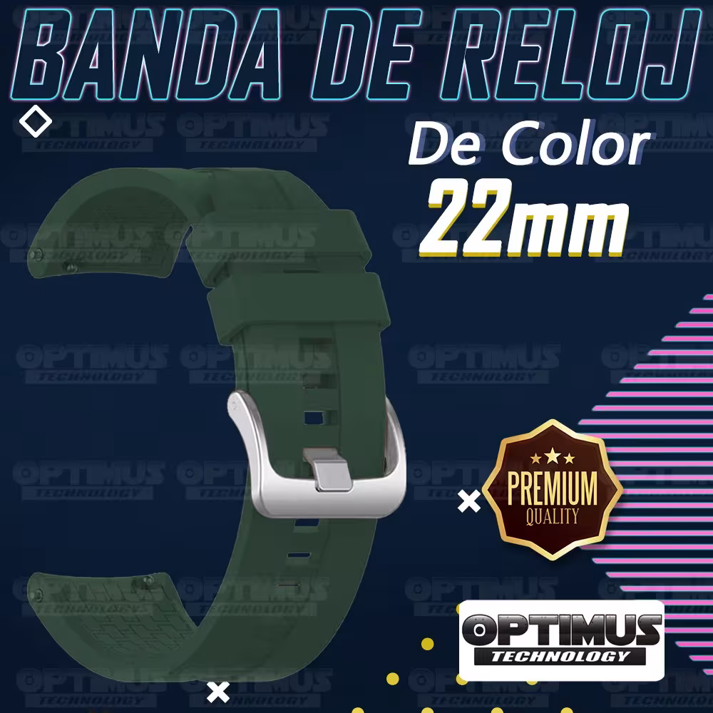 Correa Pulso de Goma 22mm (milímetros) para reloj o Smartwatch Casio Xiaomi fossil Huawei Samsung Michael Kors OPTIMUS TECHNOLOG