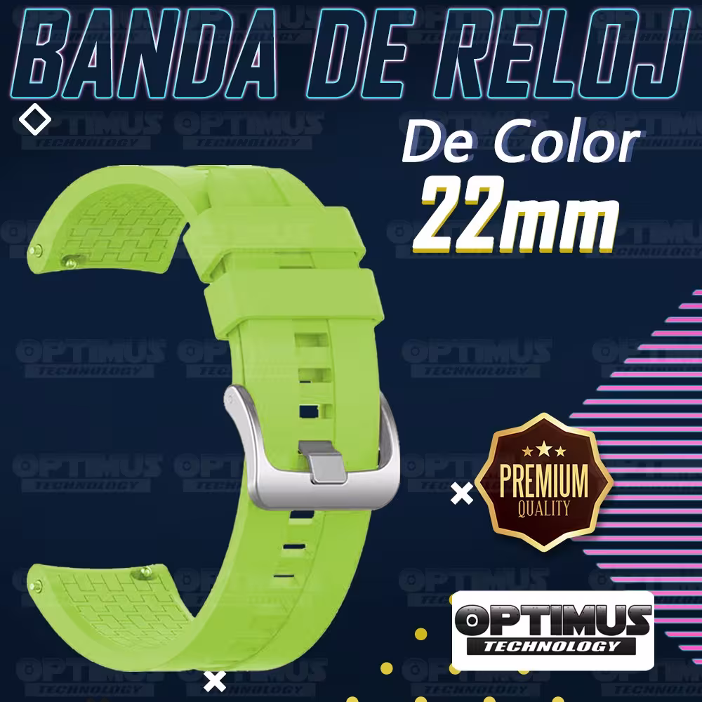 Correa Pulso de Goma 22mm (milímetros) para reloj o Smartwatch Casio Xiaomi fossil Huawei Samsung Michael Kors OPTIMUS TECHNOLOG