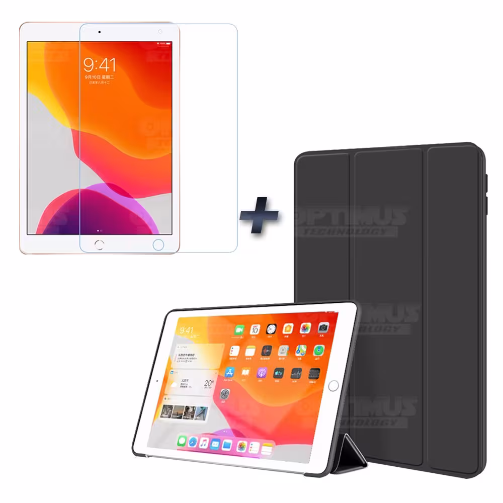 KIT Combo Vidrio Templado y Estuche Protector Case IPad 7 Generación De 10.2" | OPTIMUS TECHNOLOGY™ | KTD-EST-VTP-IP7-102 |