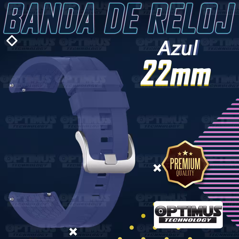 Correa Pulso de Goma 22mm (milímetros) para reloj o Smartwatch Casio Xiaomi fossil Huawei Samsung Michael Kors OPTIMUS TECHNOLOG