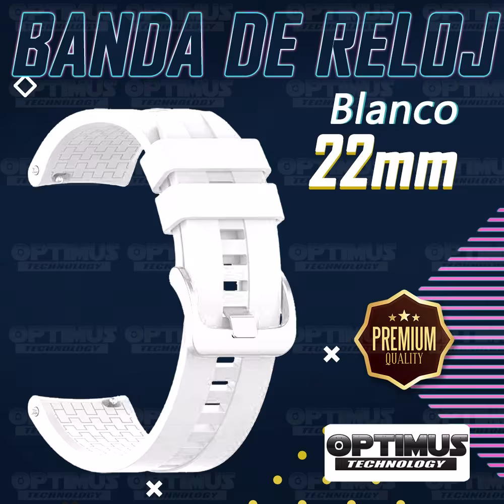 Correa Pulso de Goma 22mm (milímetros) para reloj o Smartwatch Casio Xiaomi fossil Huawei Samsung Michael Kors OPTIMUS TECHNOLOG