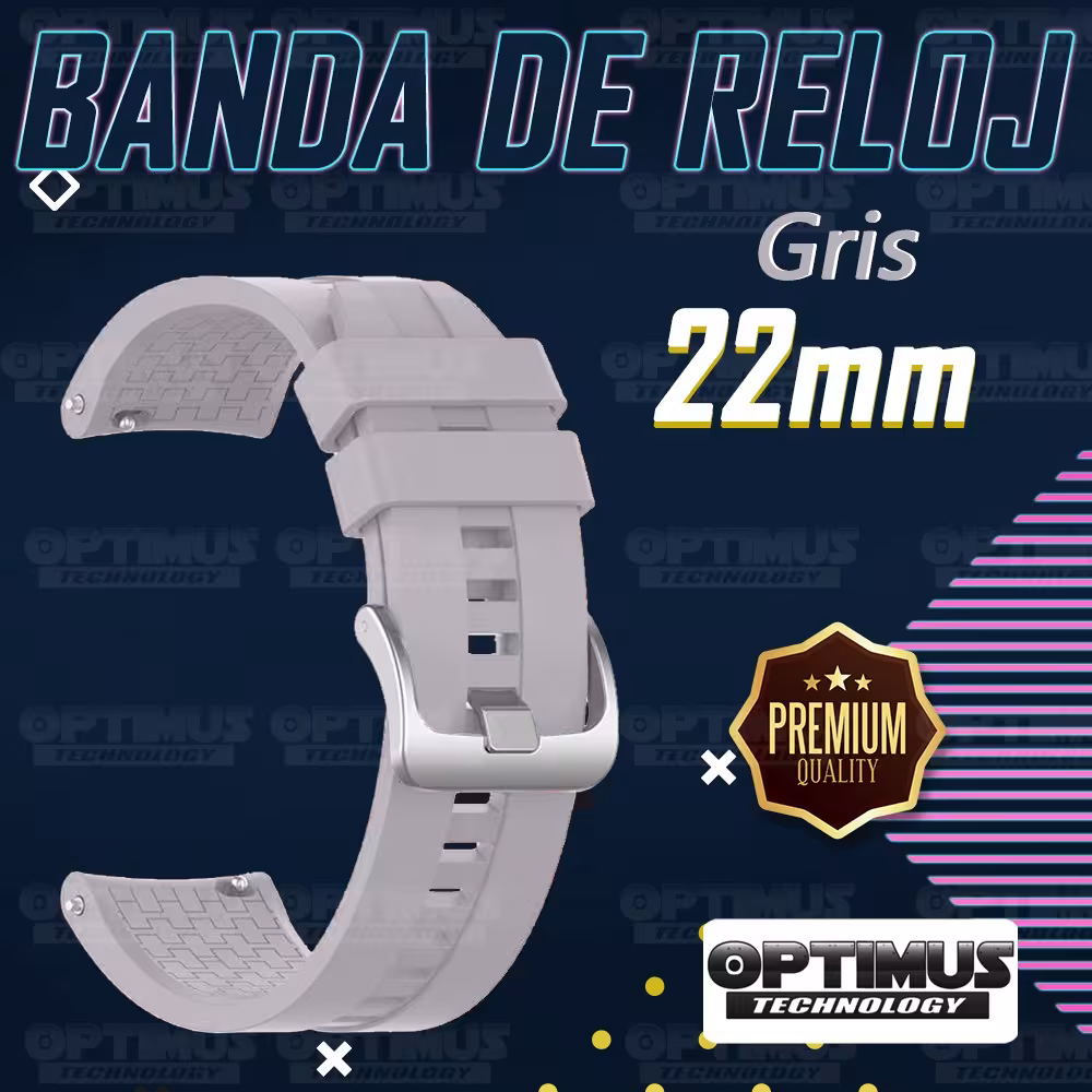 Correa Pulso de Goma 22mm (milímetros) para reloj o Smartwatch Casio Xiaomi fossil Huawei Samsung Michael Kors OPTIMUS TECHNOLOG