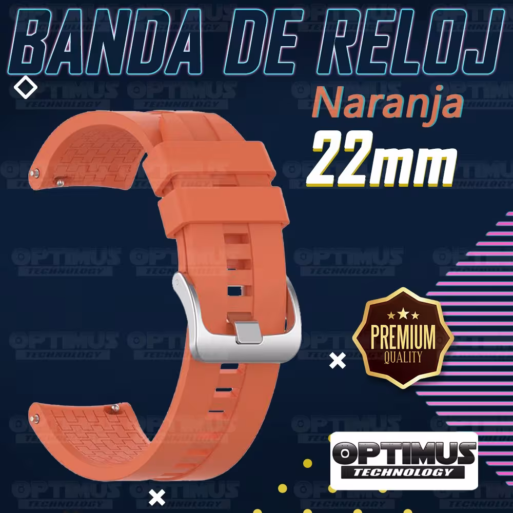 Correa Pulso de Goma 22mm (milímetros) para reloj o Smartwatch Casio Xiaomi fossil Huawei Samsung Michael Kors OPTIMUS TECHNOLOG