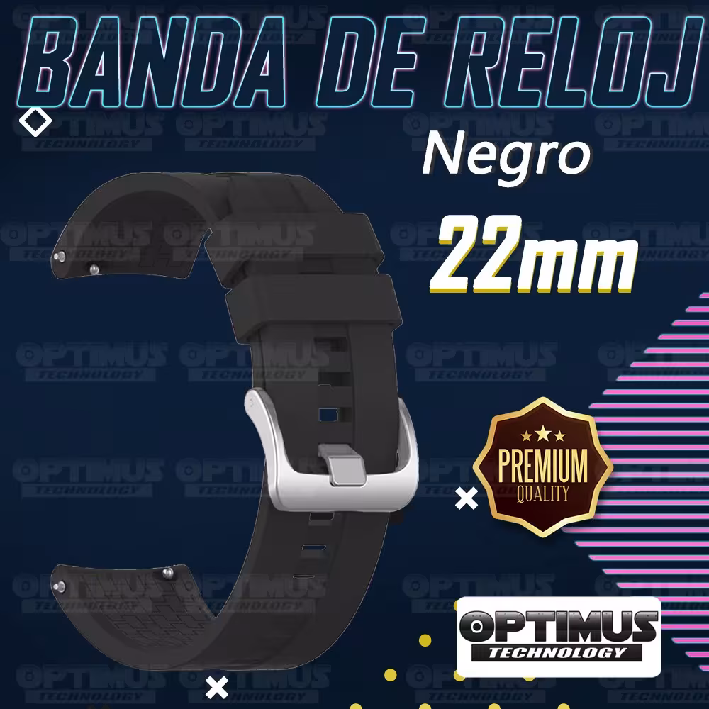 Correa Pulso de Goma 22mm (milímetros) para reloj o Smartwatch Casio Xiaomi fossil Huawei Samsung Michael Kors OPTIMUS TECHNOLOG