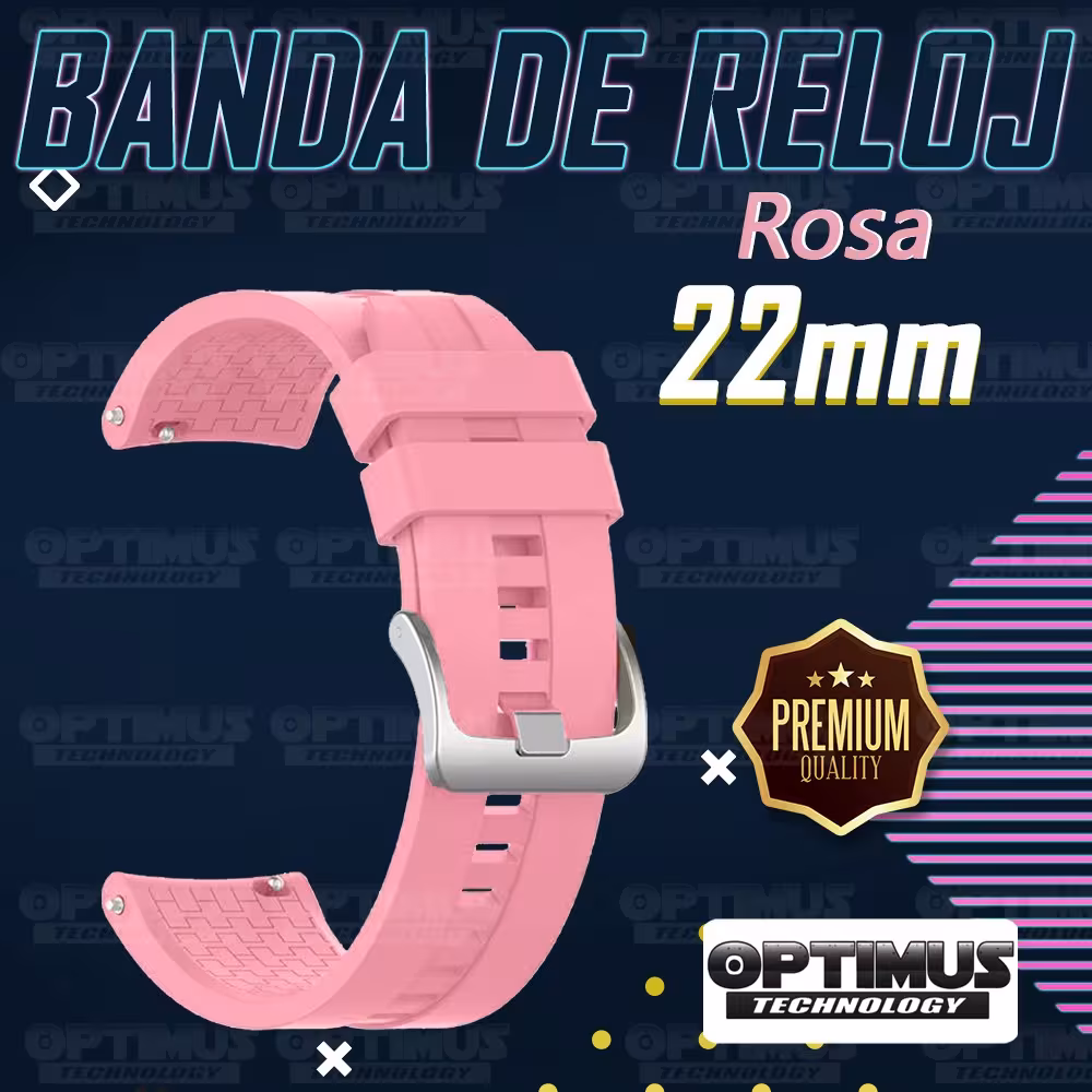 Correa Pulso de Goma 22mm (milímetros) para reloj o Smartwatch Casio Xiaomi fossil Huawei Samsung Michael Kors OPTIMUS TECHNOLOG