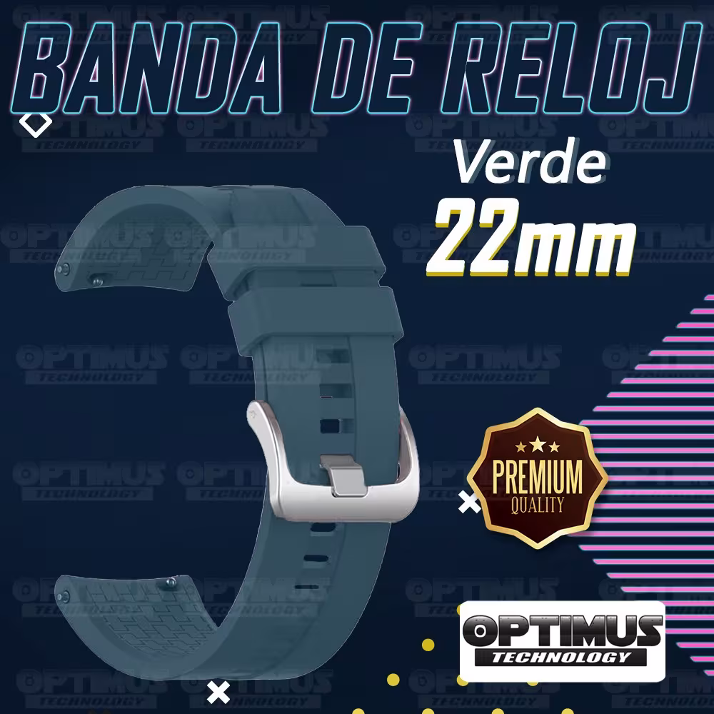 Correa Pulso de Goma 22mm (milímetros) para reloj o Smartwatch Casio Xiaomi fossil Huawei Samsung Michael Kors OPTIMUS TECHNOLOG