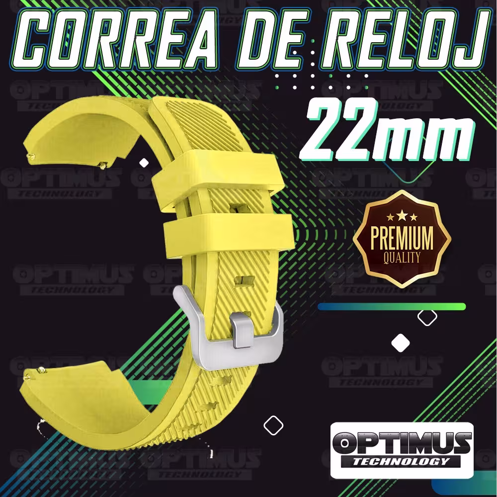 Correa Pulso Banda de Goma Rayada 22mm (milímetros) para reloj o Smartwatch Casio Xiaomi fossil Huawei Samsung OPTIMUS TECHNOLOG