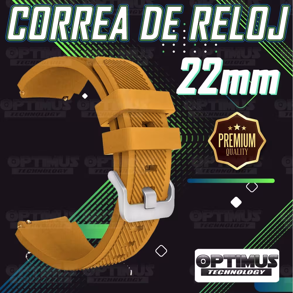 Correa Pulso Banda de Goma Rayada 22mm (milímetros) para reloj o Smartwatch Casio Xiaomi fossil Huawei Samsung OPTIMUS TECHNOLOG