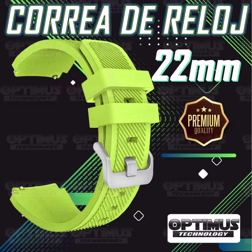 Correa Pulso Banda de Goma Rayada 22mm (milímetros) para reloj o Smartwatch Casio Xiaomi fossil Huawei Samsung OPTIMUS TECHNOLOG