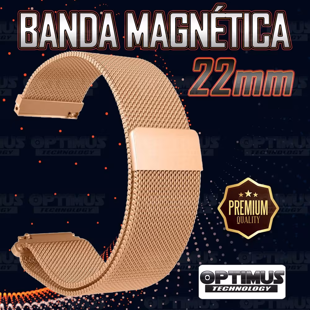 Correa Pulso Banda Metal Magnética 22mm (milímetros) para reloj o Smartwatch Casio Xiaomi fossil Huawei Samsung OPTIMUS TECHNOLO